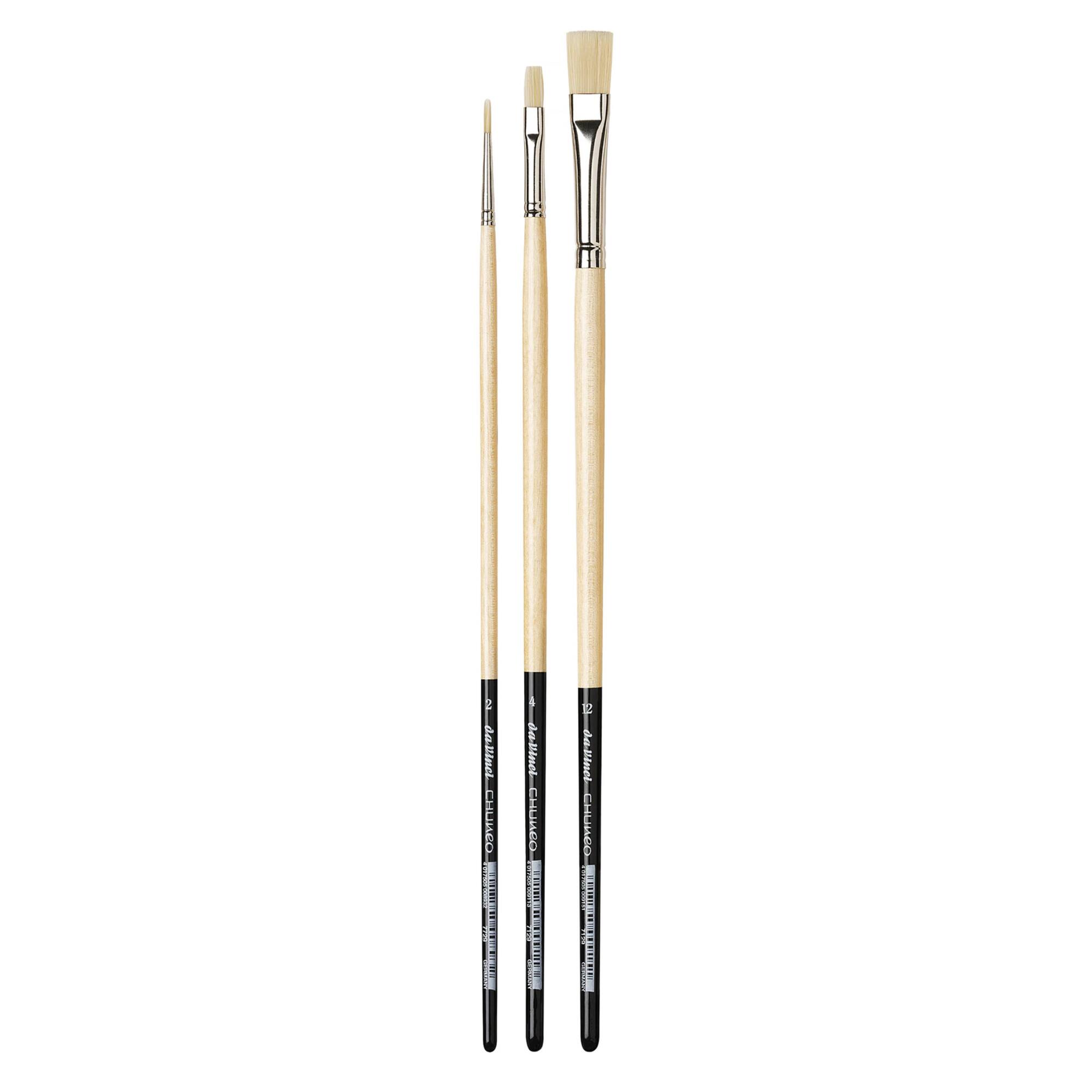 da Vinci CHUNEO Series 7129 3 Piece Flat Brush Set